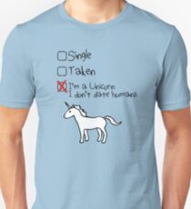 Ich bin ein Einhorn, ich gehe nicht mit Menschen Slim Fit T-Shirt