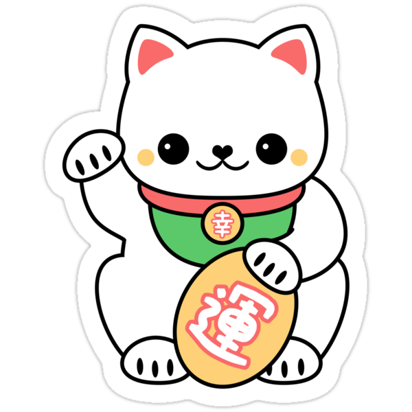 "Kawaii Maneki Neko" Stickers by sugarhai | Redbubble