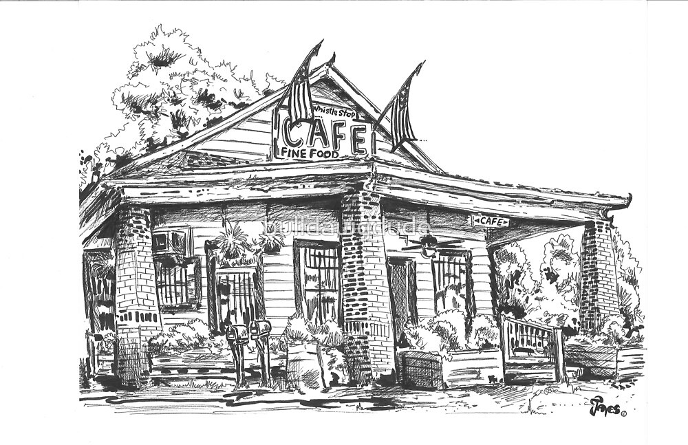 "Whistle Stop cafe....drawing from Juliette GA" by bulldawgdude