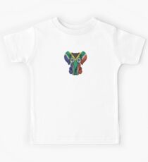 Baby Elephant with Glasses and South African Flag Kids Tee