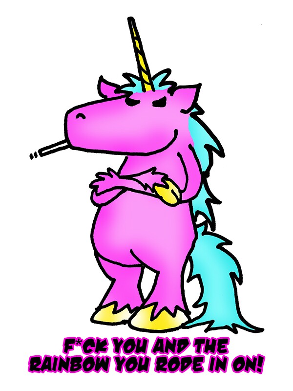 "Angry Unicorn" Stickers by Philip Bedard | Redbubble