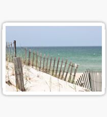 Ocean view through the beach fence Sticker