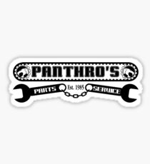 Pantrho's Parts and Service (black) Sticker