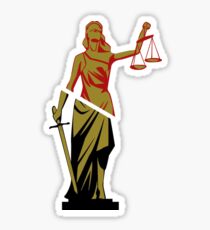 Rot- und Bronzestatue Sticker