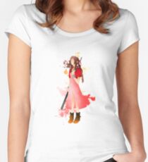 Final Fantasy 7: Aerith Gainsborough Giclee Art Print Women's Fitted Scoop T-Shirt