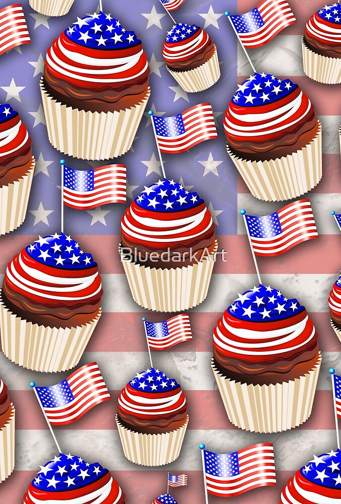 USA Flag Cupcakes Pattern By BluedarkArt Redbubble usa-flag-cupcakes-pattern-by-bluedarkart-redbubble