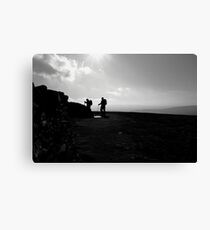 Walkers descending Whernside Canvas Print
