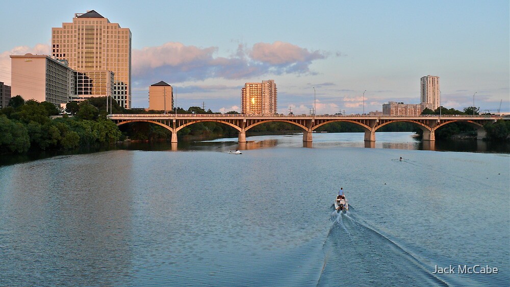 "South Congress Bridge, Bat City & Ladybird Lake Austin Texas" by Jack McCabe Redbubble