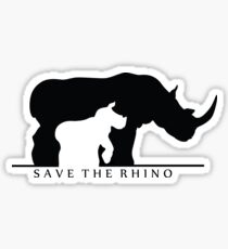 Save The Rhino (White Background) Sticker