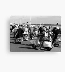 Mods ready for a rideout in Brighton. Canvas Print