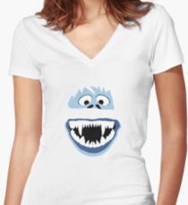 Simple Bumble Face Women's Fitted V-Neck T-Shirt