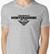 Universita di Monteriggioni (Black) Men's V-Neck T-Shirt