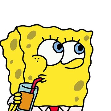 Spongebob Sipping Drink Sticker for Sale by I K