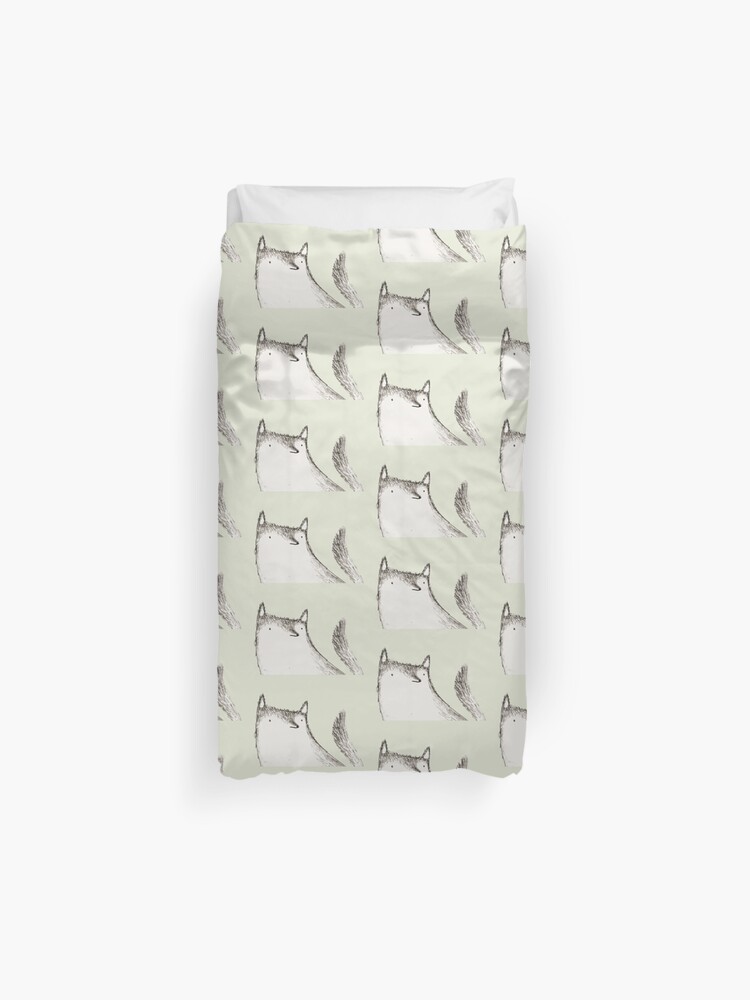 Gray Fluffy Wolf Duvet Cover By Sophiecorrigan Redbubble