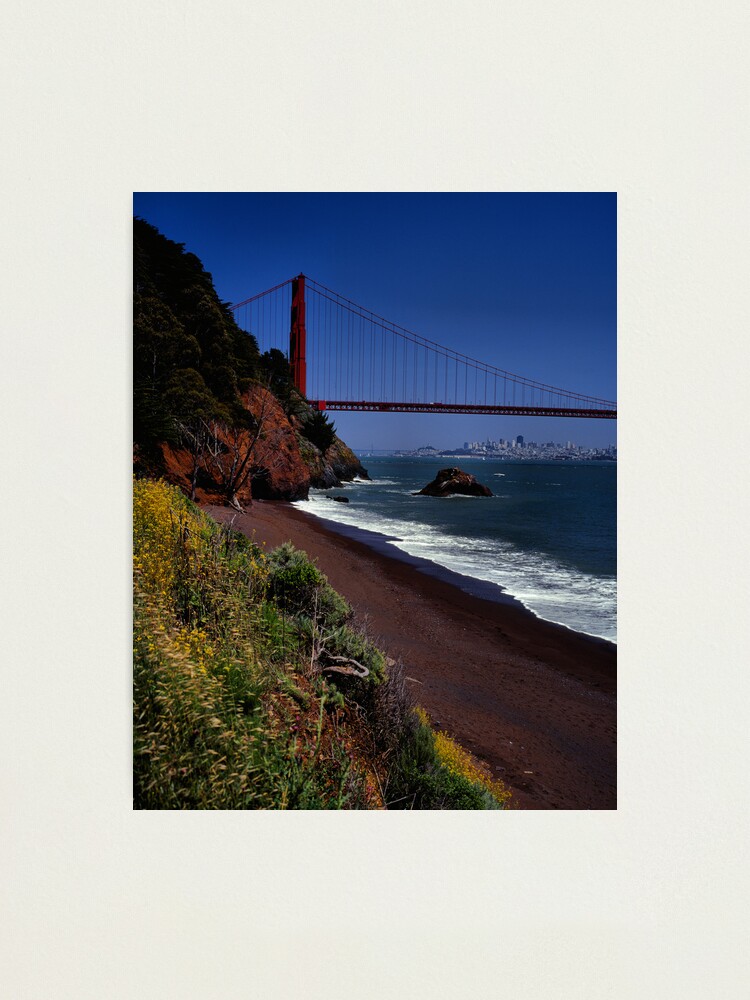 Alternate view of Golden Gate Bridge and San Francisco Skyline Photographic Print