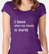 i know what my family is worth Women's Fitted Scoop T-Shirt