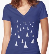 Sailing Women's Fitted V-Neck T-Shirt