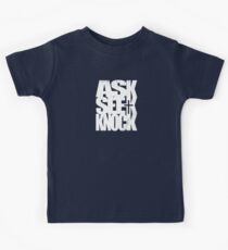 Ask Seek Knock WHITE Kids Tee