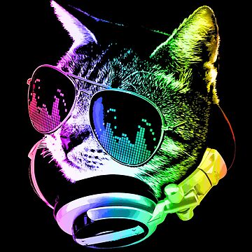 Artwork thumbnail, Rainbow Music Cat by robotface