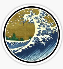 Japanese surf wave Sticker