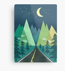 the Long Road at Night Metal Print