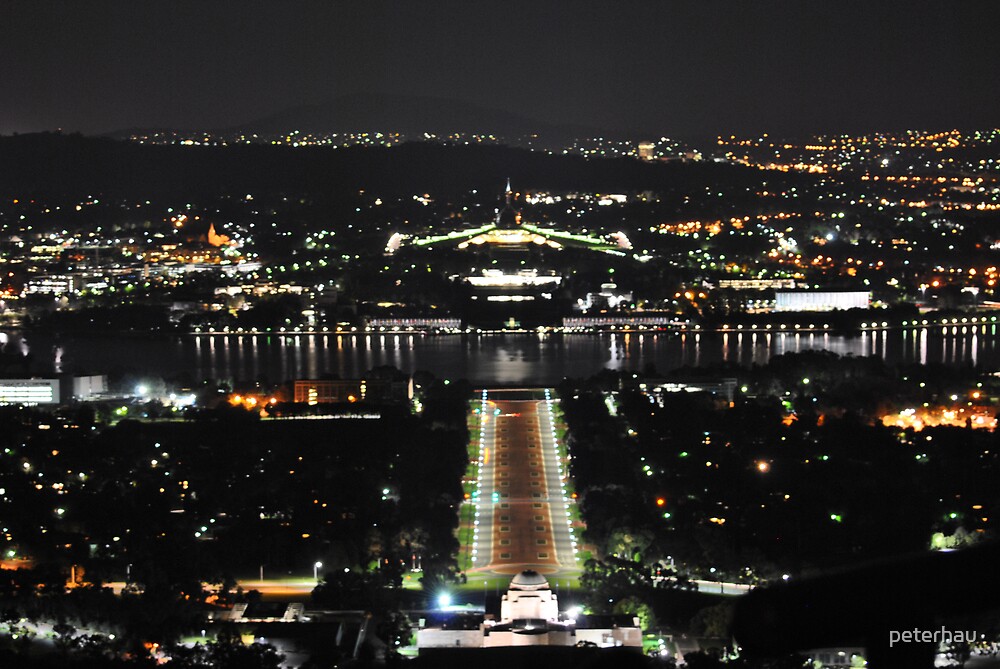 "Canberra Mt Ainslie Night view " by peterhau Redbubble