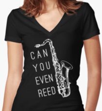 Can You Even Reed? Women's Fitted V-Neck T-Shirt