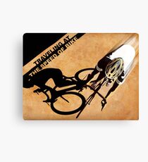 Traveling at the speed of bike retro illustration Canvas Print