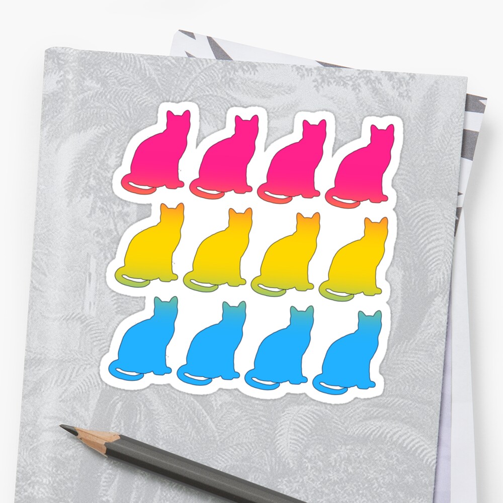 Pansexual Pride Cats Sticker By Shaneisadragon Redbubble 3738