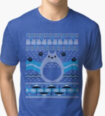 Totoro Knitted Neighbor Tri-blend T-Shirt