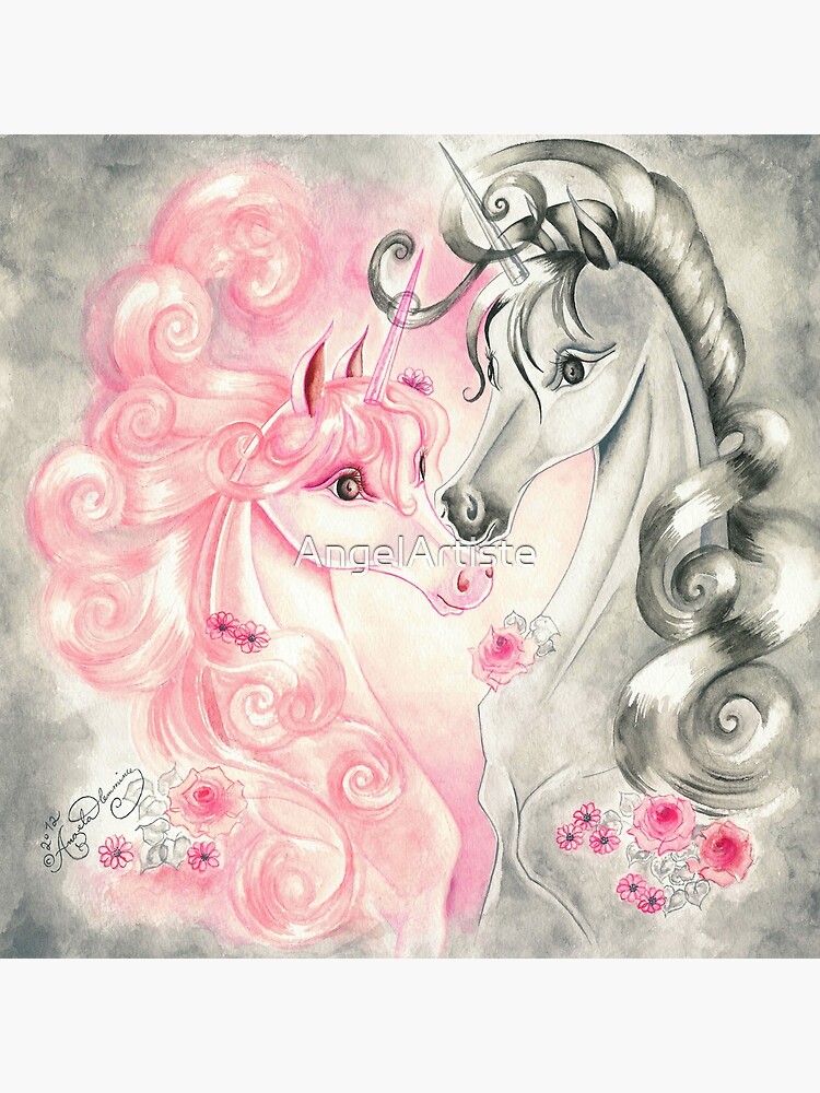 " Unicorn Kiss" Framed Art Print by AngelArtiste Redbubble