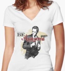 Be Awesome Women's Fitted V-Neck T-Shirt