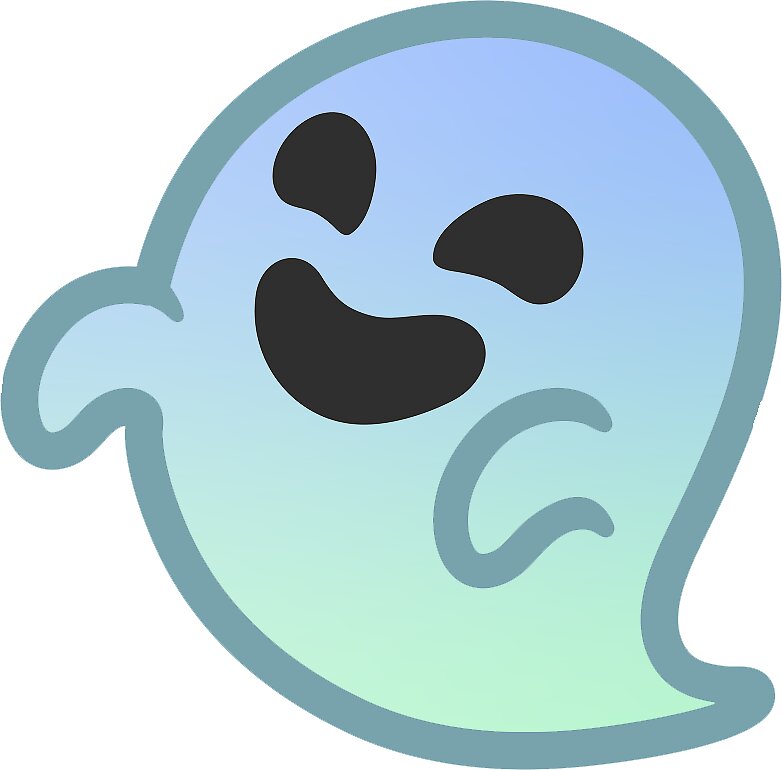  Gradient Android Ghost Emoji Stickers By Baiiley Redbubble