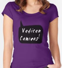 Vatican Cameos! (White text) Women's Fitted Scoop T-Shirt