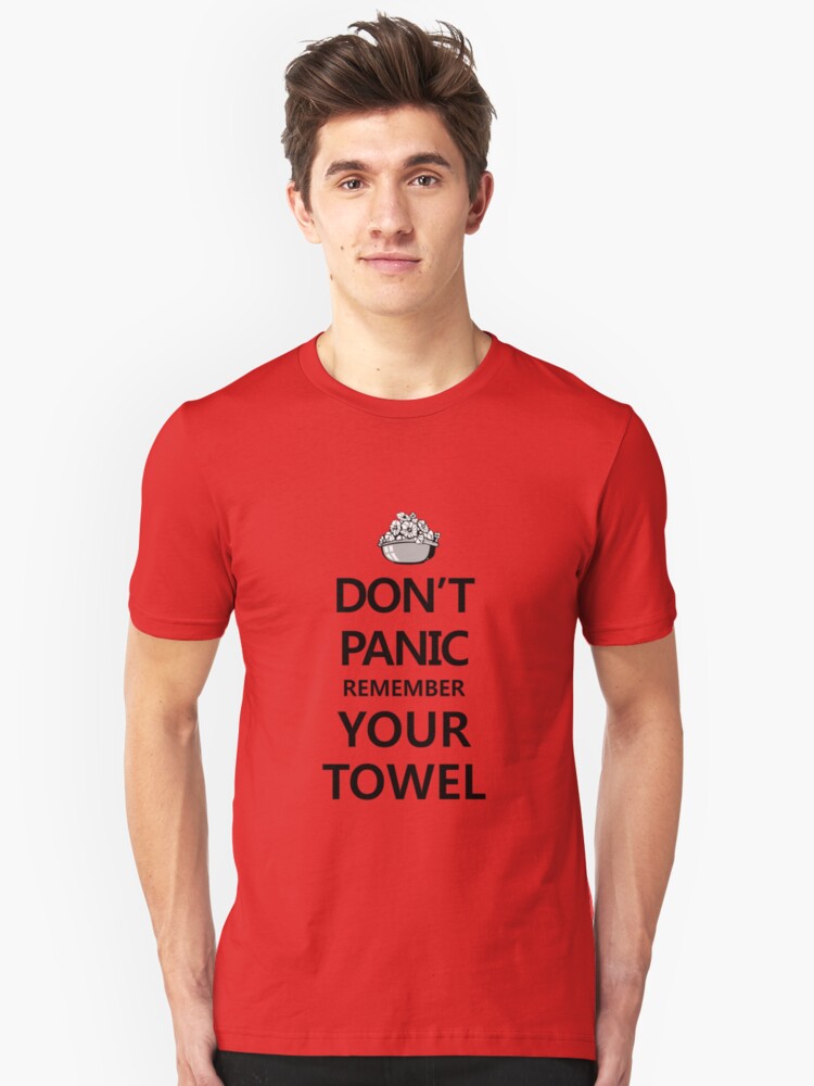 Alternate view of DON'T PANIC! Again... Slim Fit T-Shirt