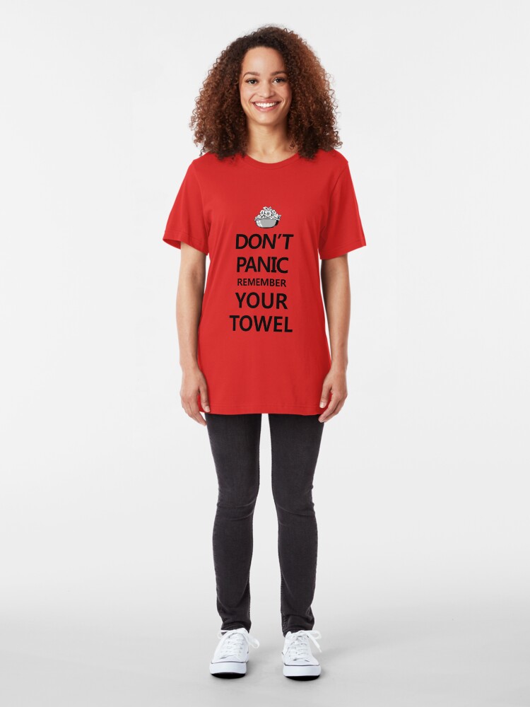 Alternate view of DON'T PANIC! Again... Slim Fit T-Shirt