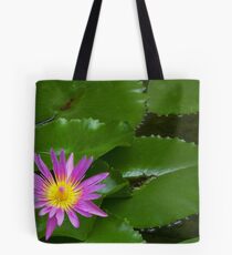 Purple Waterlily Tote Bag