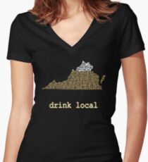 Drink Local - Virginia Beer Shirt Women's Fitted V-Neck T-Shirt