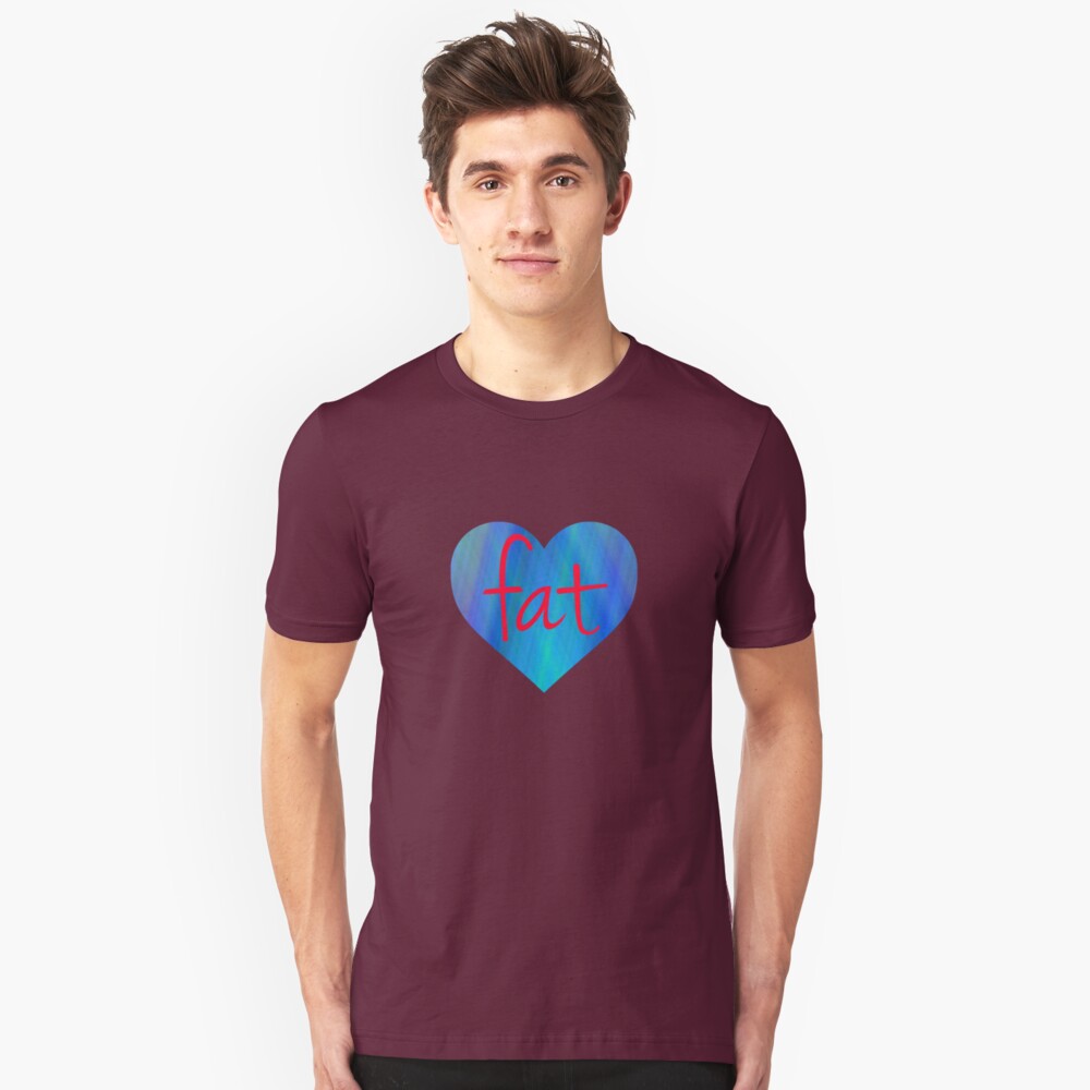 Love Fat (Blue and Red) Slim Fit T-Shirt