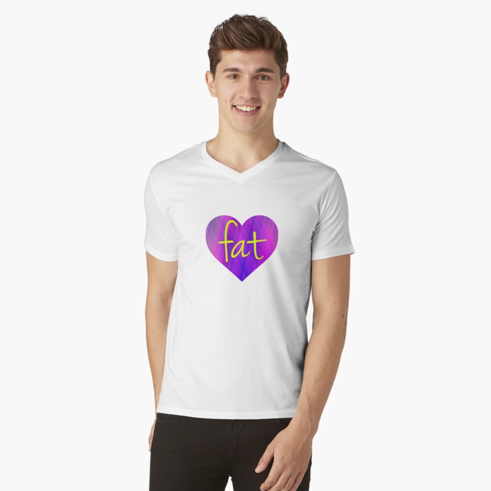 Love Fat (Purple and Yellow) V-Neck T-Shirt
