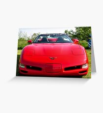 Red Corvette Edited Greeting Card
