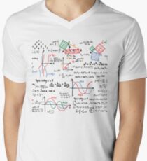 Camiseta para hombre de cuello en v Números de fórmulas matemáticas