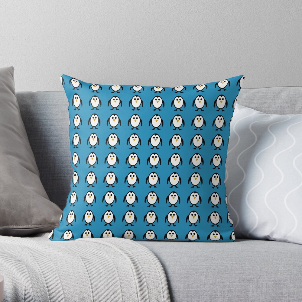 blue penguin pillow