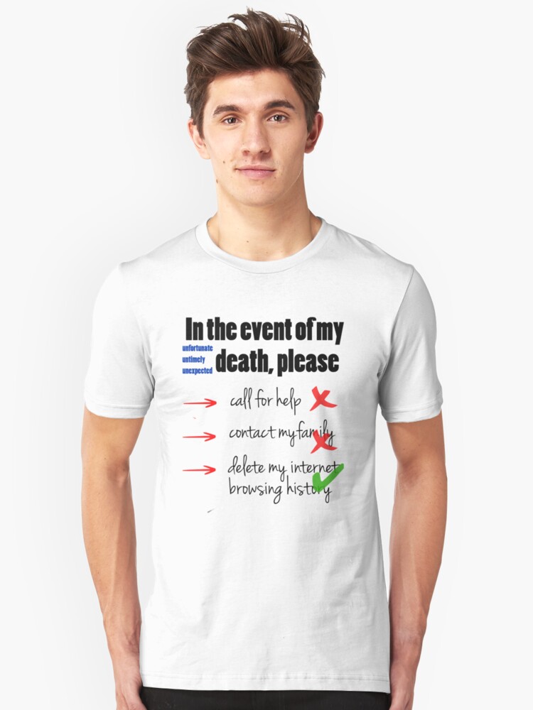 Alternate view of In the Event of My Death (Humour / Humor) Slim Fit T-Shirt