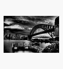Sydney Harbour Bridge HDR B&W Photographic Print