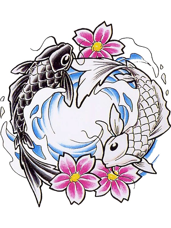 Download "Yin Yang Chinese Koi Fish T-Shirt" Stickers by AsianT ...