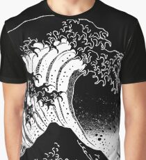 Black & White Hokusai Great Wave Graphic T-Shirt