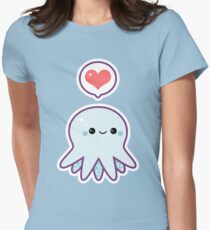 Cute Blue Octopus Women's Fitted T-Shirt