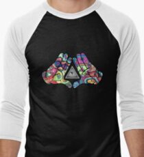 Trippy Illuminati Hands Diamond Men's Baseball ¾ T-Shirt