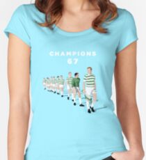 Lisbon Lions - Champions 67 (White text) Women's Fitted Scoop T-Shirt